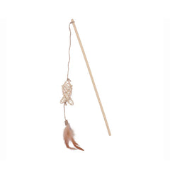 زولكس اثيكات لعبة سنارة للقطط شكل سمكة لون بني