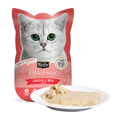 Kit Cat Petit Pouch Wet Cat Food Chicken & Beef in Gelatin 70g