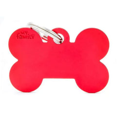 Red bone shape aluminum necklace