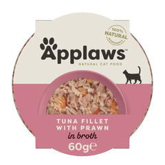 ابلاوز طعام رطب اطباق فيليه سمك التونة مع الجمبري للقطط 60غ
