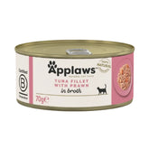 ابلاوز طعام رطب معلبات فيليه سمك التونة مع الجمبري للقطط 70 جرام