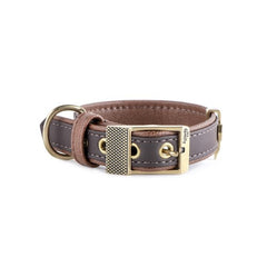 My Family Bilbao Leather Dog Collar Brown 35x1.6cm Small