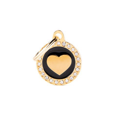 My Family Small Black Shiny Heart Necklace