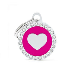 My Family Fuchsia Small Shiny Heart Necklace