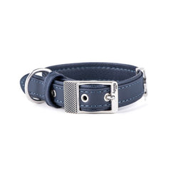 My Family Bilbao Leather Dog Collar Blue 26x1.6cm