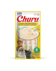 تشورو مكافآت للقطط بنكهة الدجاج بالجبن و نكهة اللحم البقري 4×14غ