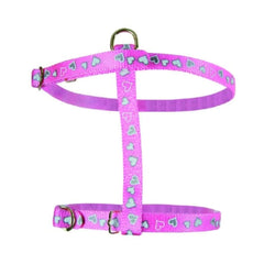 Zolux Nylon Cat Harness Heart Print 10mm Pink