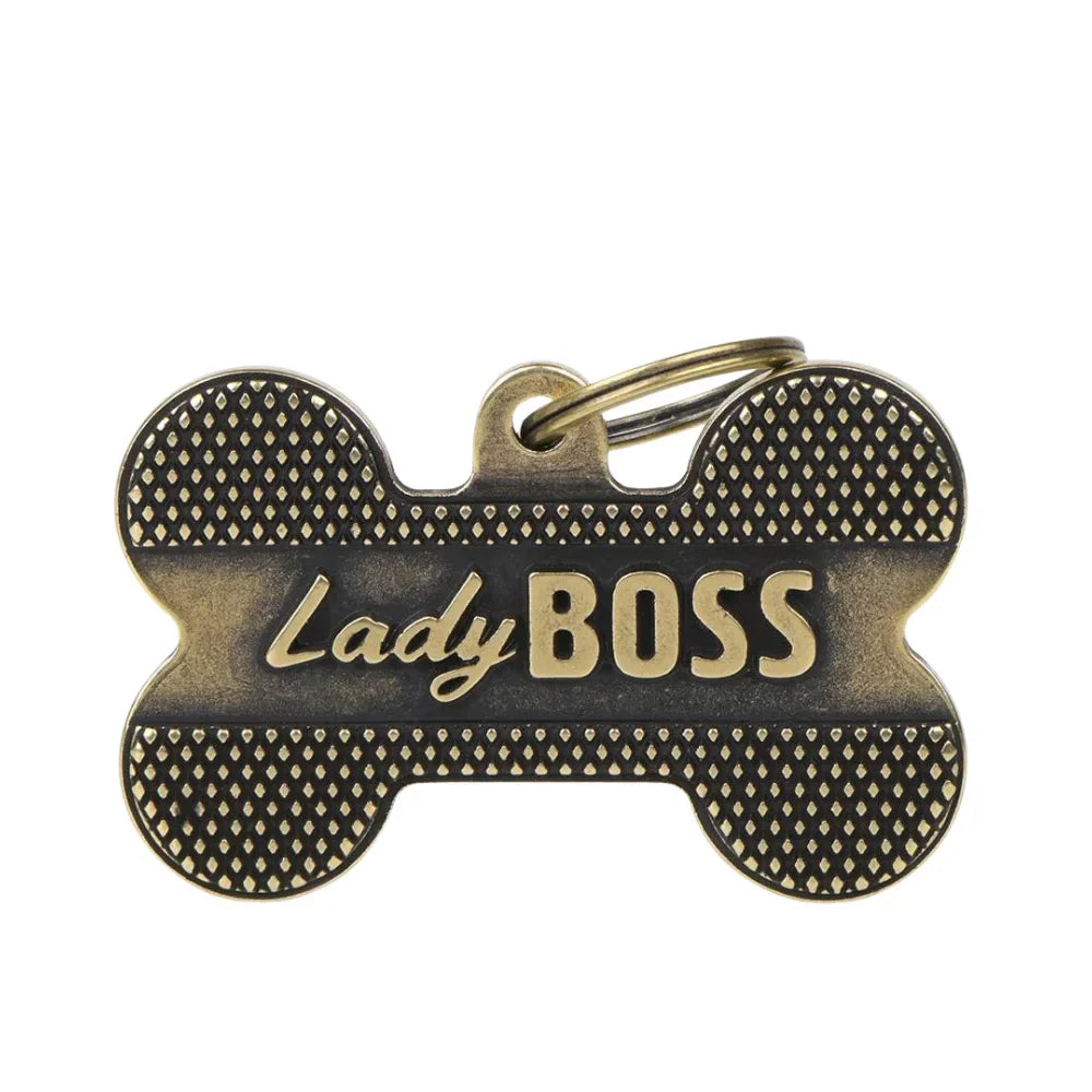 My Family THE BOSS Bone Shape Necklace Bronze Color Large Size L