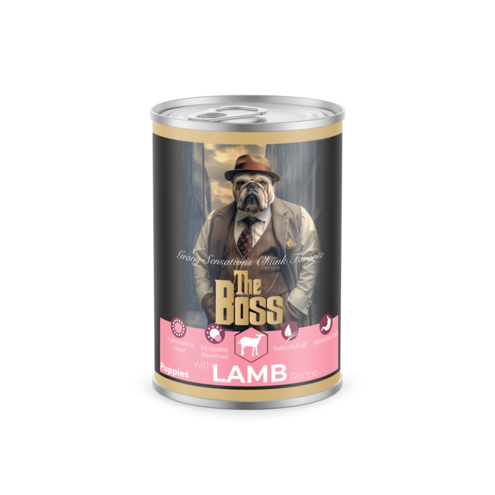 بوس طعام رطب للكلاب الصغيرة بلحم الضأن 400غ