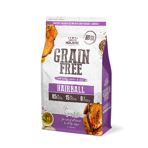 Absolute Holistic Dry Cat Food for All Ages and Breeds Hairball Eliminator Turkey, Chicken and Duck Flavor