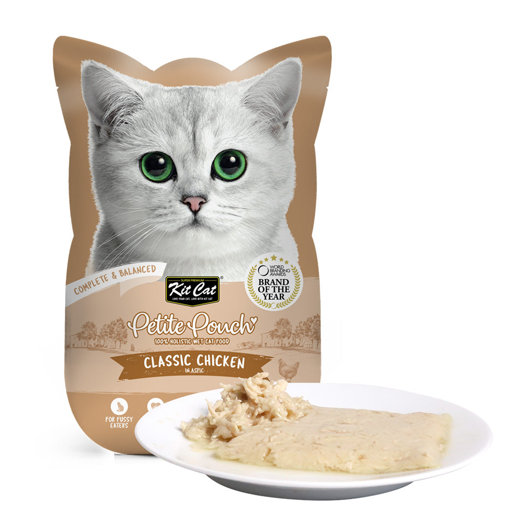 Kit Cat Petit Pouch Classic Chicken Wet Cat Food in Gelatin 70g 