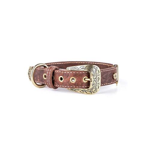 My Family El Paso Brown Leather Collar Medium 45x2.2cm