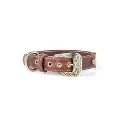 My Family El Paso Brown Leather Collar Medium 45x2.2cm