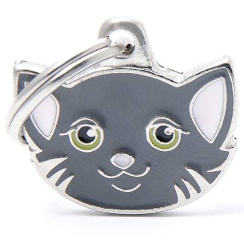 European short hair gray cat necklace