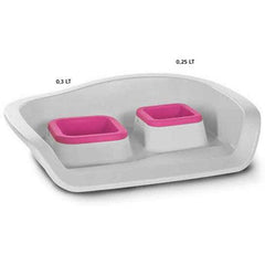 ام بي برغامو صينية مع مأكلية ومشربية اخضر فاتح