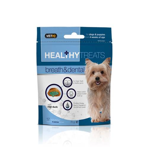 Mark &amp; ​​Chappell Cream Filled Dog Treats for Dental Health and Breath Support from 4 Weeks Duck Flavour 70g