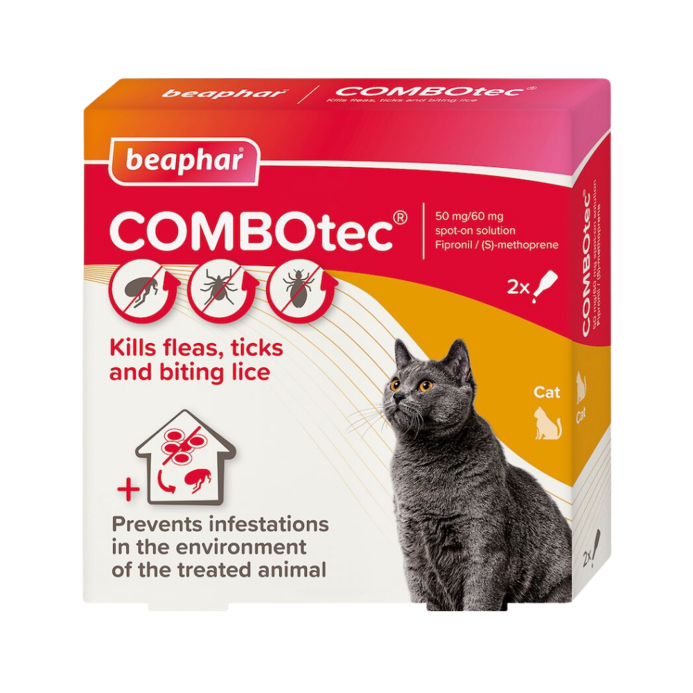 بيفار كومبوتيك قطرة لعلاج البراغيث والقراد والقمل للقطط 50x2مغ