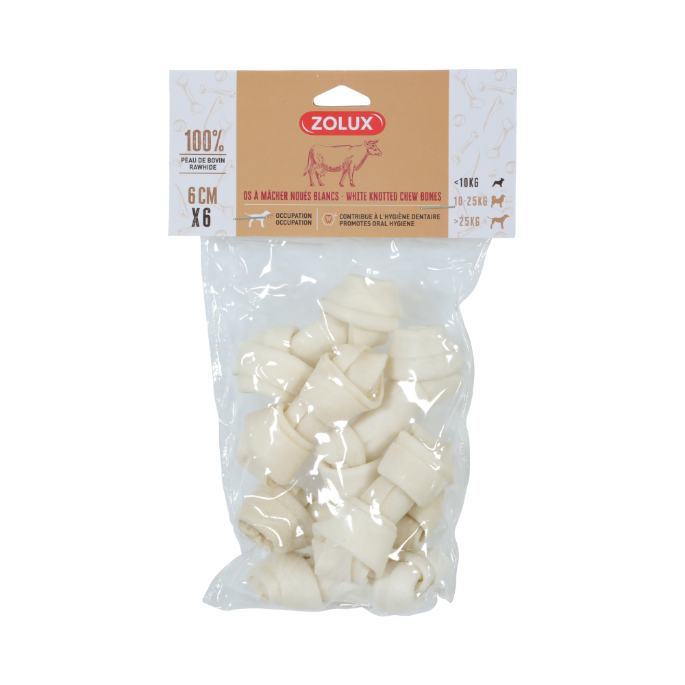 زولكس عظم مضغ أبيض معقود