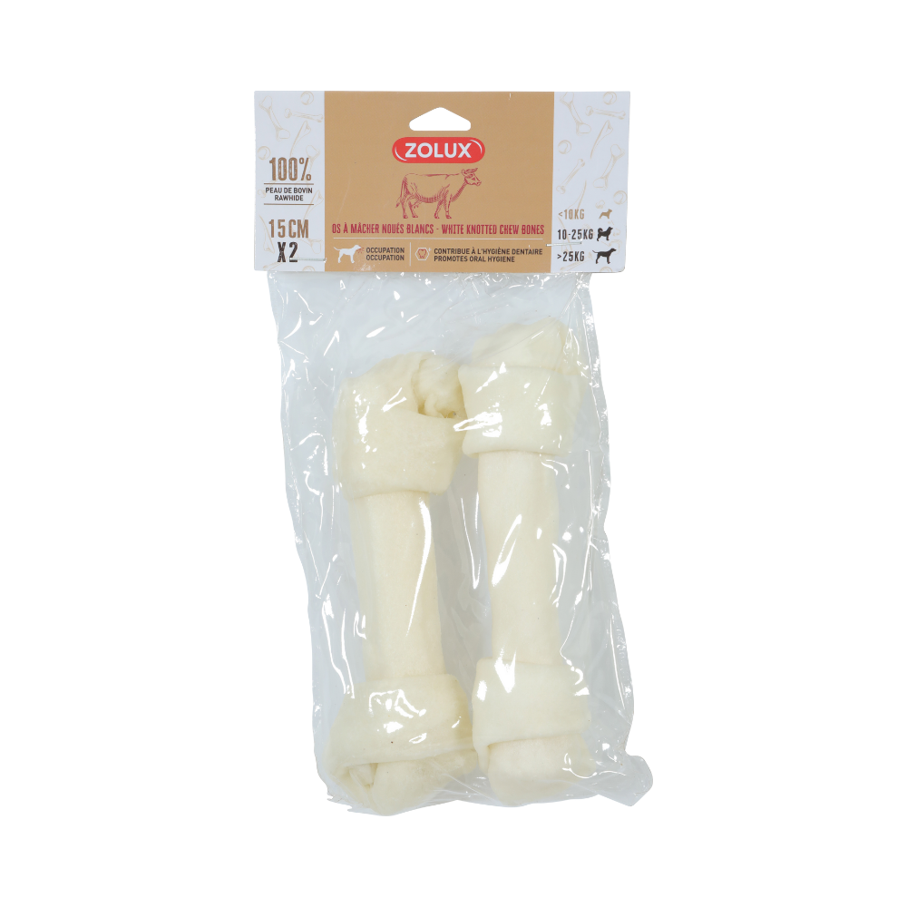 زولكس عظم مضغ أبيض معقود