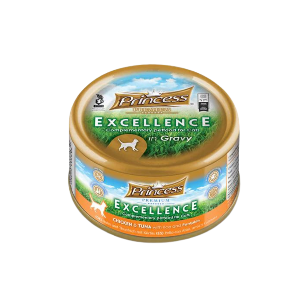 برنسيس بريميوم إكسلانس معلبات بالدجاج والتونة مع الأرز والقرع 70 جرام