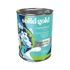 سوليـد جولد ليبنق ووتر دجاج مع السلمون و الخضروات خالي من الحبوب وخالي من الجلوتين للكلاب 374 غ