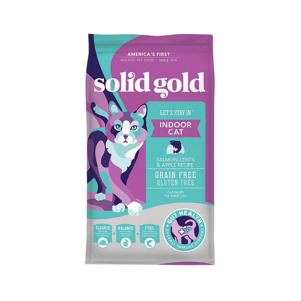 سوليـد جولد ليتس ستاي ان سلمون و العدس و التفاح خالي من الحبوب للقطط