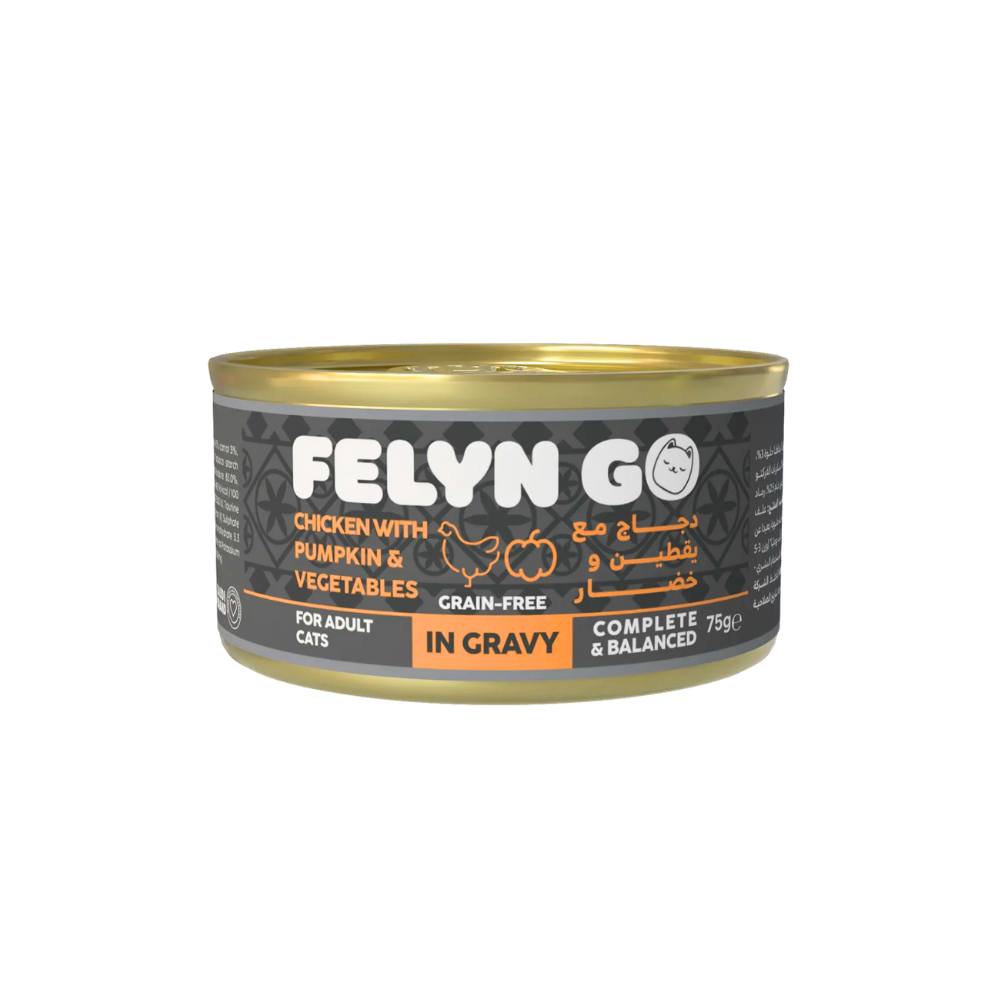 فيلاين قو طعام كامل معلبات دجاج مع اليقطين والخضار في المرق 75غ