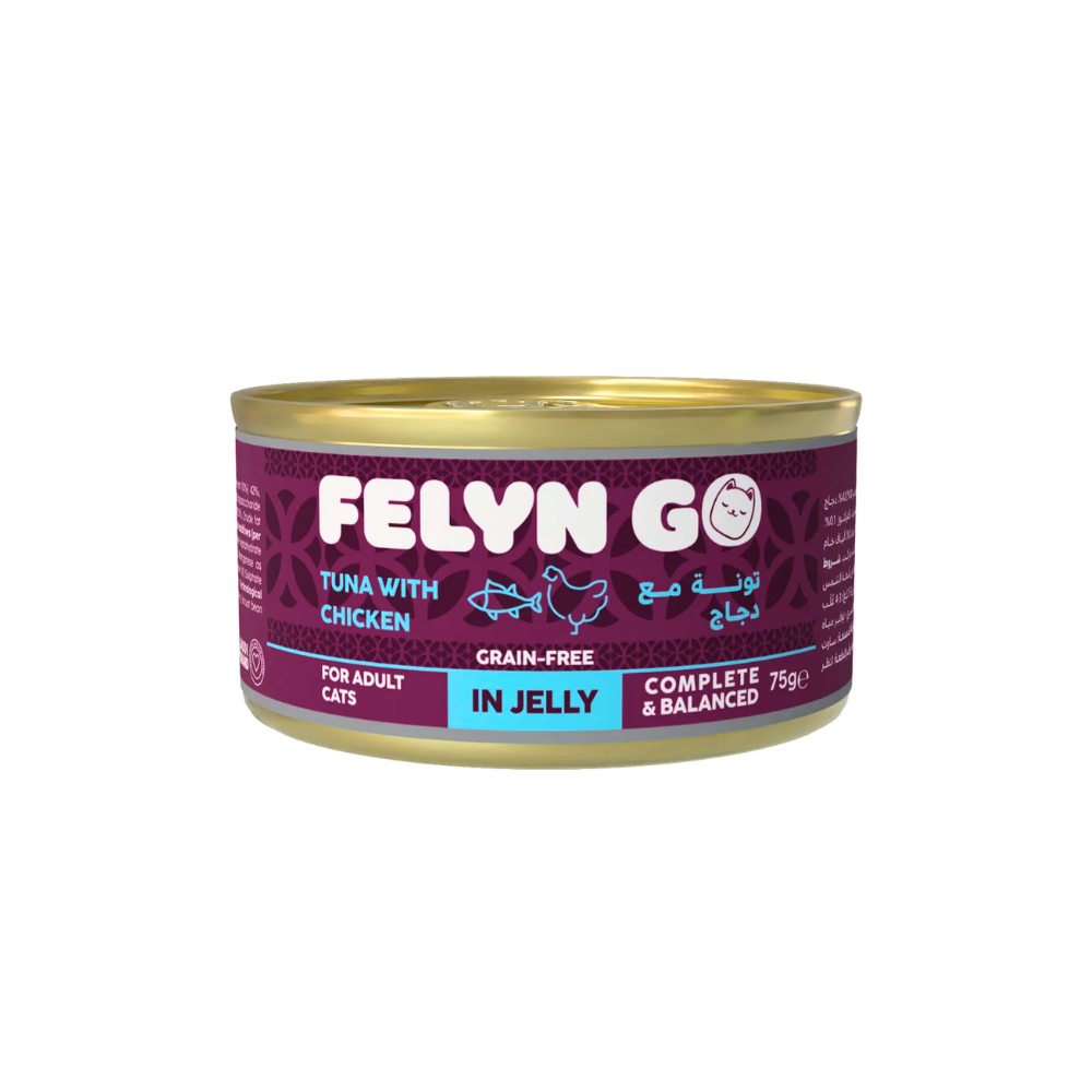 فيلاين قو طعام كامل معلبات تونة مع دجاج في الجيلي 75غ