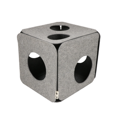 اي لوف هابي كات نالا مكعب لعب من اللباد رمادي 40×40×40 سم