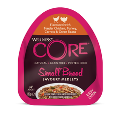 ويلنس كور طعام رطب بالدجاج والديك الرومي لفصائل الكلاب الصغيرة 85غ