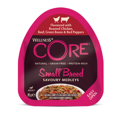 ويلنس كور طعام رطب بالدجاج ولحم البقر لفصائل الكلاب الصغيرة 85غ