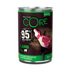 ويلنس كور طعام رطب 95٪ بروتين فردي لحم غنم مع يقطين للكلاب 400غ