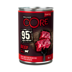 ويلنس كور طعام رطب 95٪ بروتين مفرد لحم بقر مع بروكلي للكلاب 400غ
