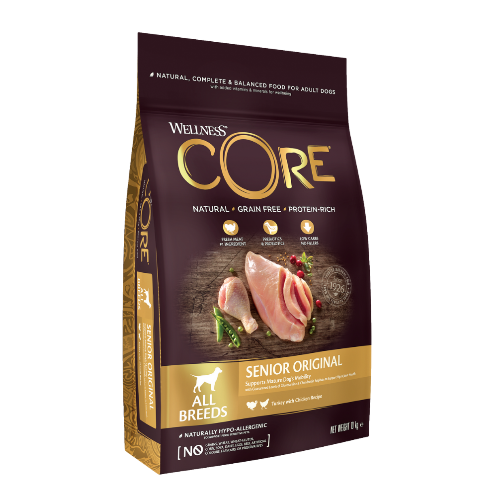 ويلنس كور اوريجنال طعام جاف بالدجاج والديك الرومي للكلاب المسنة 10كغ