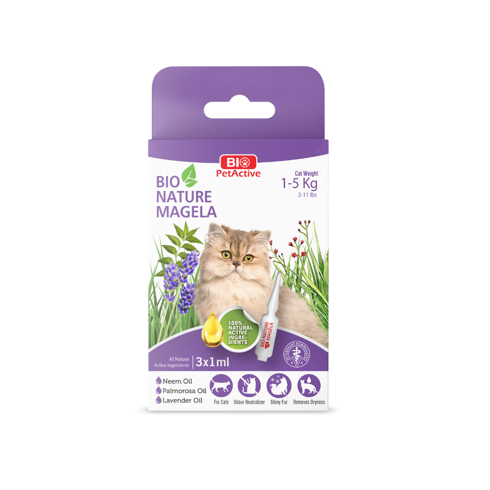بايو بيت أكتيف بيونيتشر ماجيلا قطرات العناية بالبشرة والفراء للقطط 3×1 مل