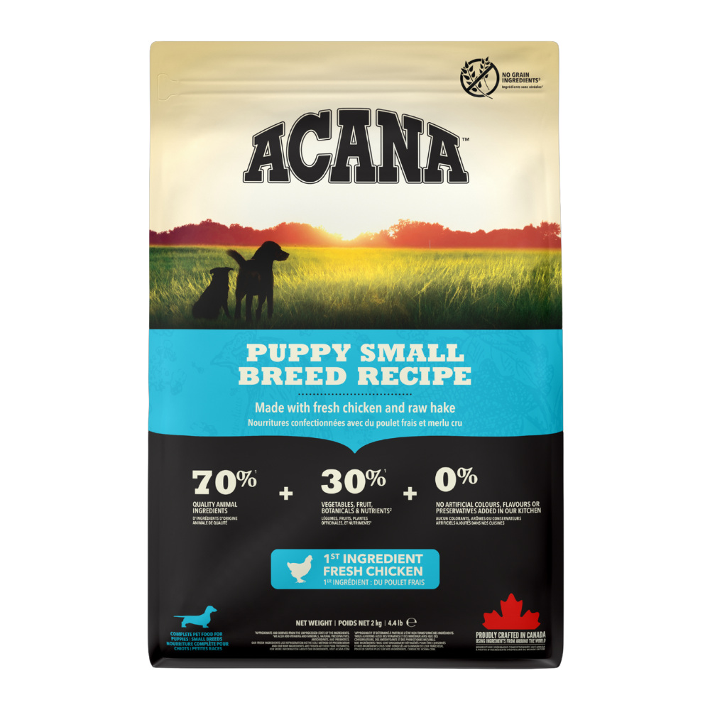 أكانا طعام جاف بالدجاج للجراء ذات الفصائل الصغيرة