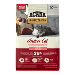 أكانا طعام جاف اندور هايست بروتين بالدجاج، التروت والسالمون للقطط المنزلية