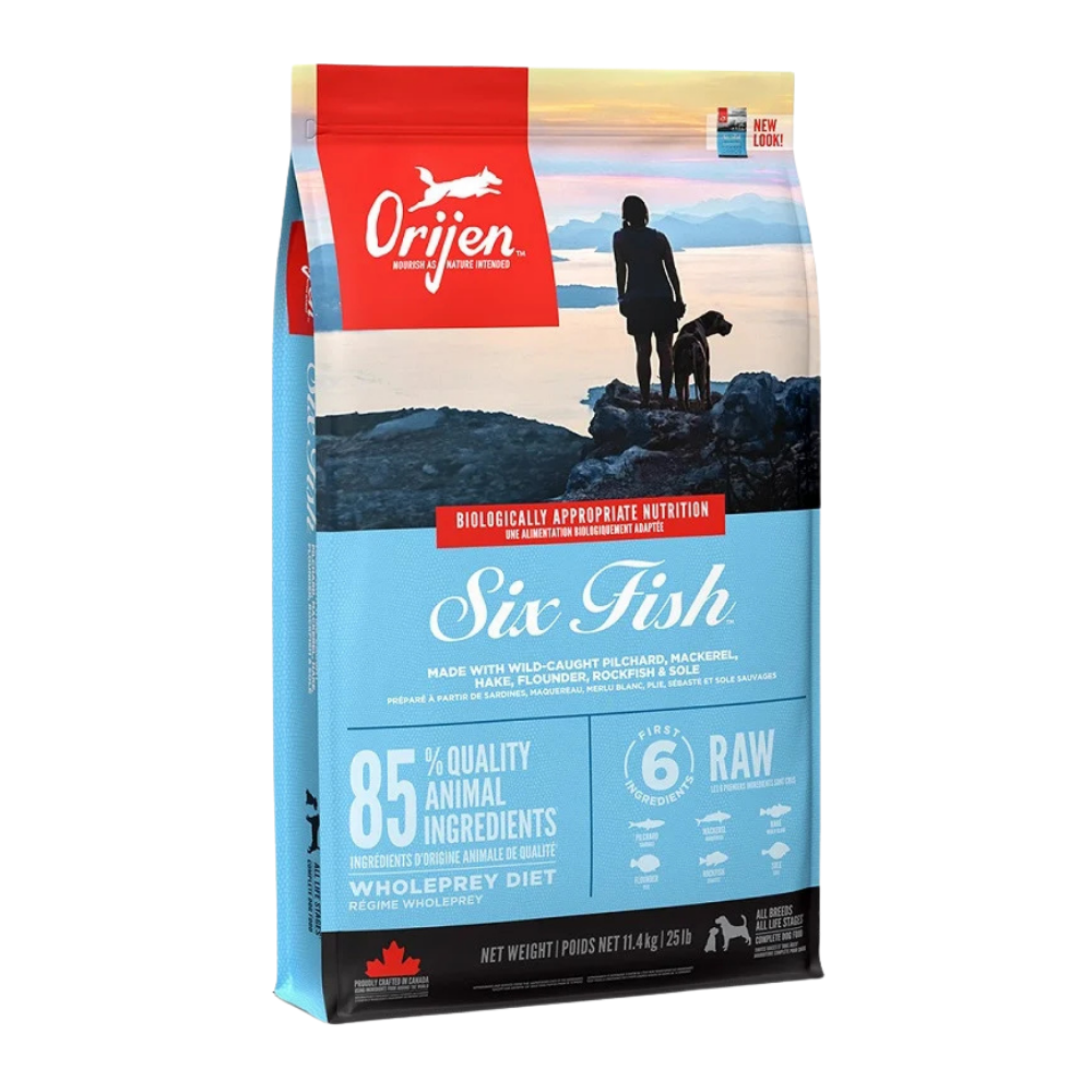 أوريجن طعام جاف بستة أنواع من السمك للكلاب