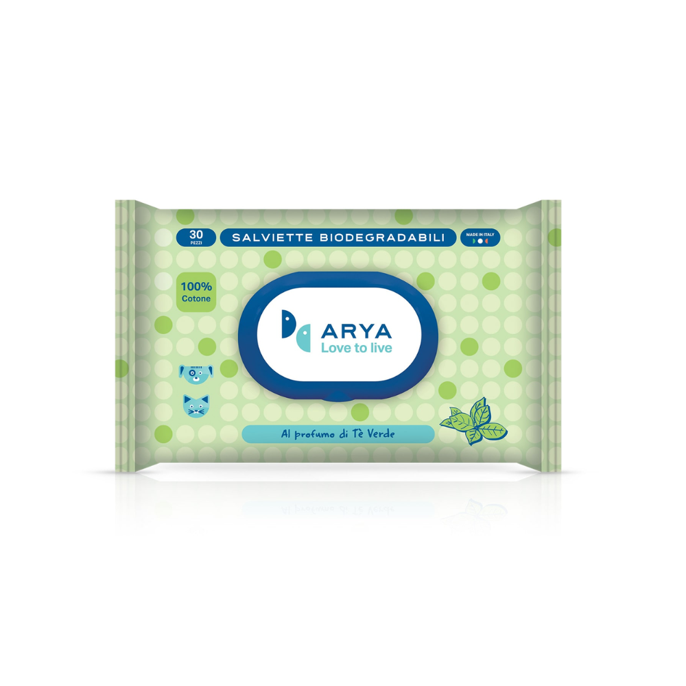 اريا مناديل رطبة بالقطن والشاي الأخضر 30×20سم 30 قطعة