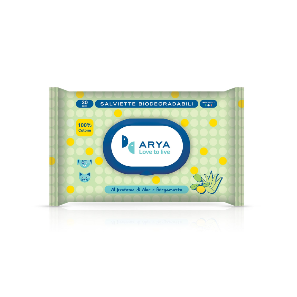 اريا مناديل رطبة بالقطن والصبار وفاكهة البرغموت 30×20سم 30 قطعة