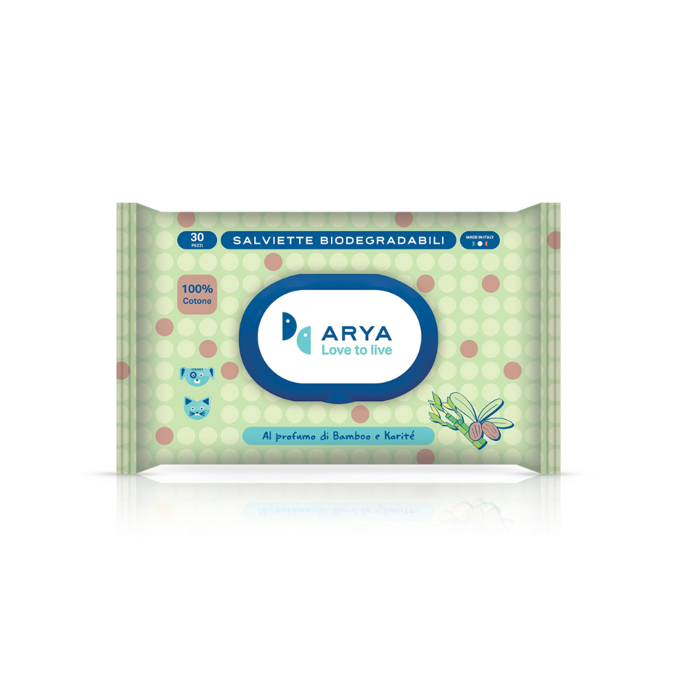 اريا مناديل رطبة بالقطن والبامبو والشيا 30×20سم 30 قطعة