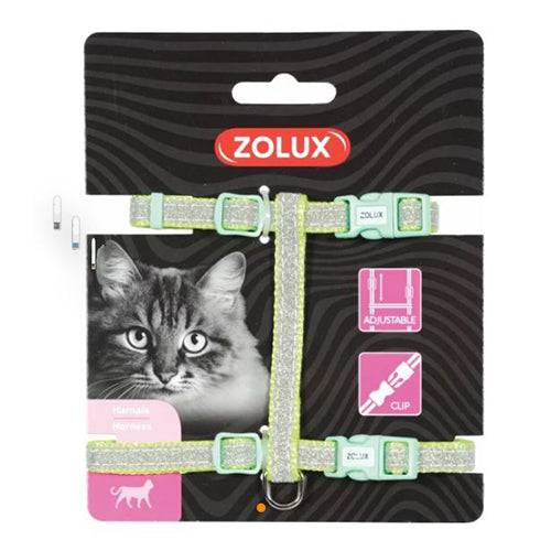 زولكس صدرية للقطط نايلون لون اخضر لامع