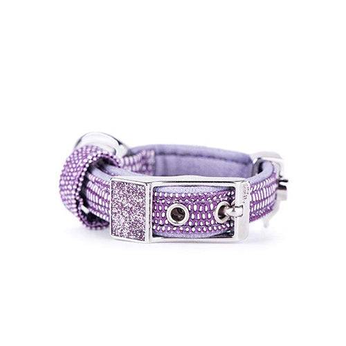 ماي فاميلي سانت تروبيز طوق جلد بنفسجي صغير 35×1.6سم