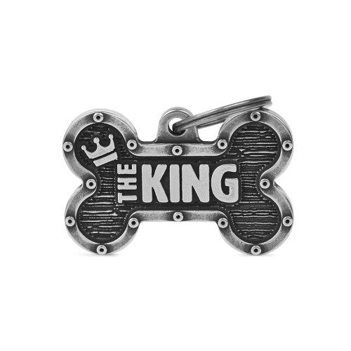 ماي فاميلي قلادة THE KING شكل عظمة لون فضي حجم كبير