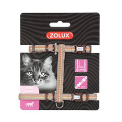 زولكس صدرية نايلون خطين ملون للقطط لون شوكولا