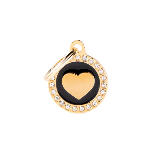 My Family Small Black Shiny Heart Necklace