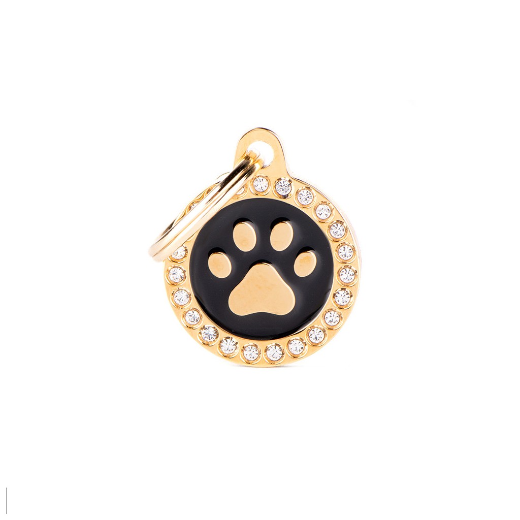 My Family Small Circle Black Shiny Foot Necklace