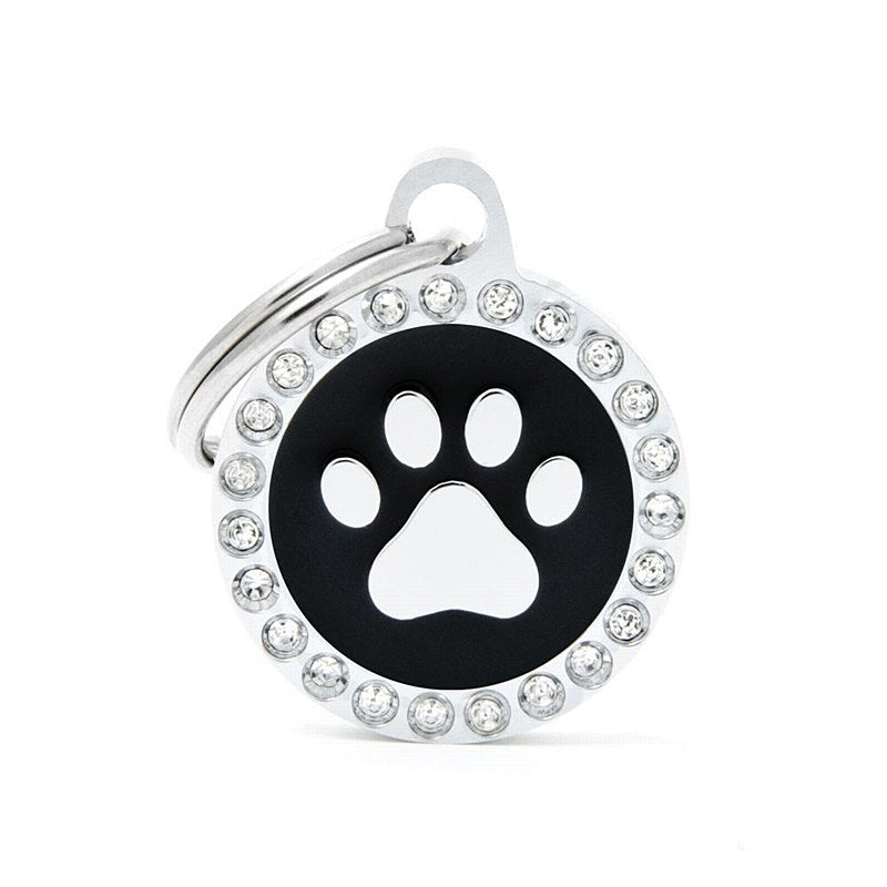 My Family Black Shiny Round Small Foot Necklace