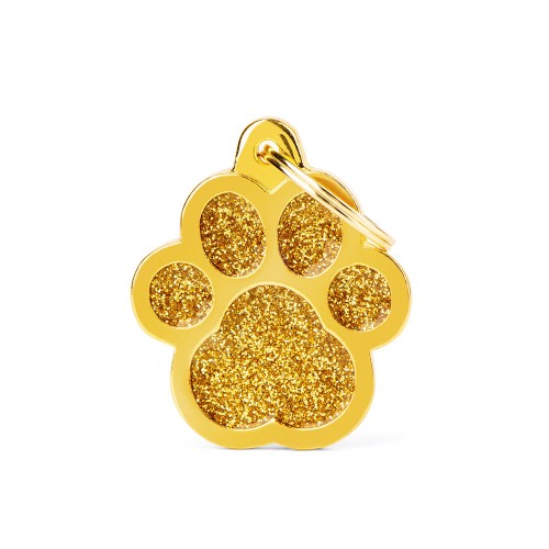 My Family Cat Paw Necklace Gold Plated Shiny Large