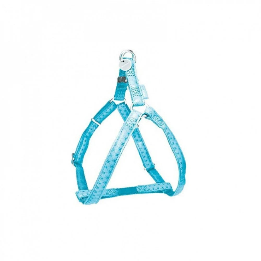 Zolux Mac Leather Adjustable Leather Dog Harness Sky Blue